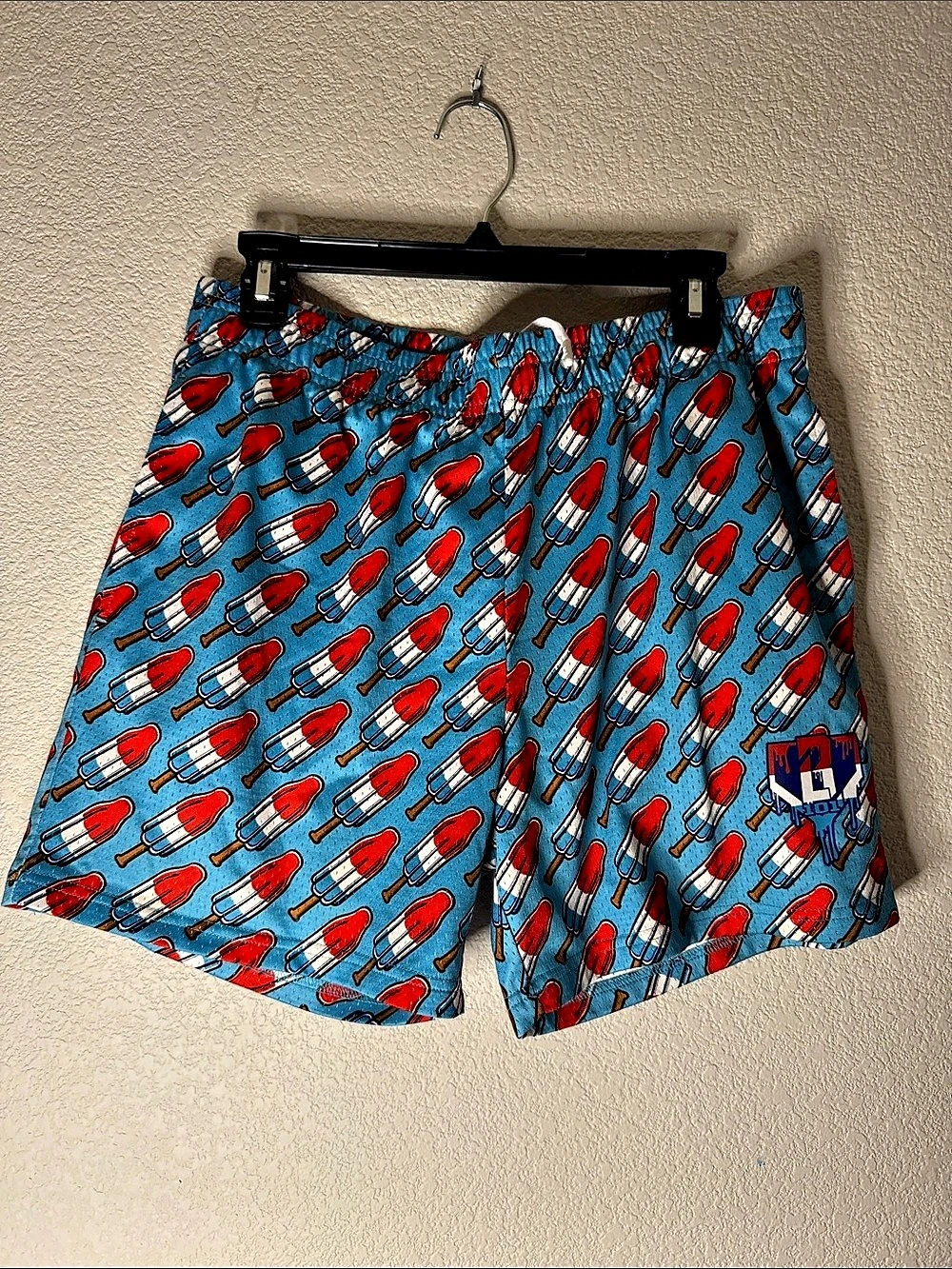 Baseball Lifestyle 101 adult M athletic shorts - rocket pop theme